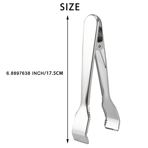 2 Pcs Stainless Steel Ice Tongs with Sawteeth for Ice Bucket Ice Sugar Cubes Coffee Bar Food Serving - Image 3