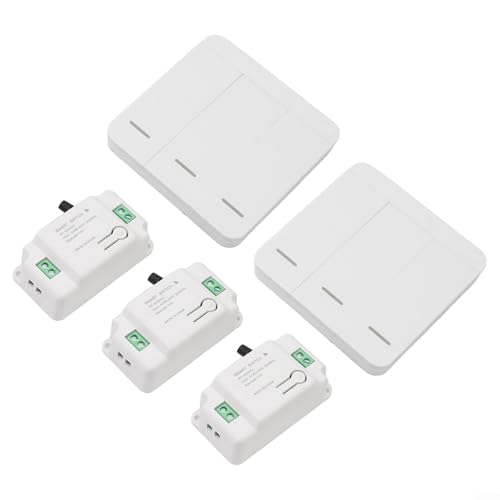 CWOQOCW 3-Gang Remote Control Switch Kit Wireless Light Switch With 3 Receivers Long Range RF Signal Through Walls Control