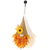 Thanksgiving Kranslichten - Verlichte kabouterring, kunstbloemendecoratie, slinger met linnen accenten voor deuren, wandtentoonstelling, feestelijke raamdecoratie, oogstfeest