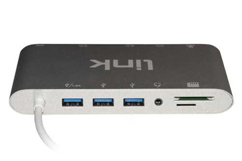 Hub USB-C 11 ports multi-adaptateur triple vidéo avec lecteur carte SD et RJ45