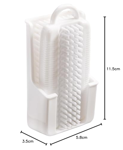 haug bürsten - Nagelbürste doppelseitig mit Köcher - Farbe: Weiß - Maße: 11,5 x 5,8 x 3,5 cm - Made in Germany