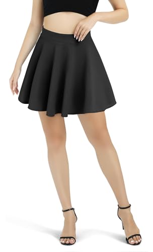 Urban CoCo Women's Basic Versatile Stretchy Flared Casual Mini Skater Skirt