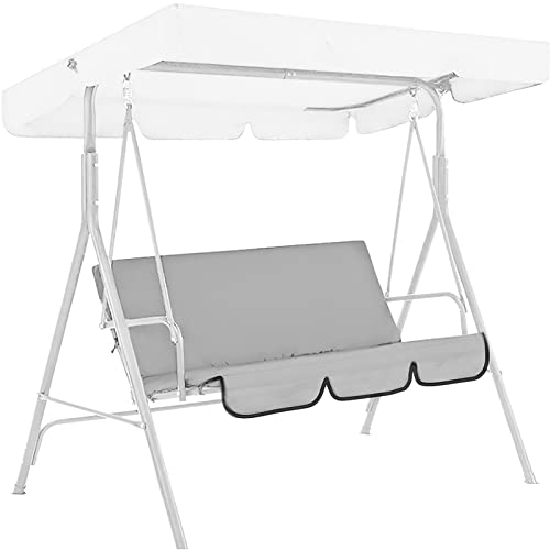Housse de siège balançoire grise en polyester étanche pour banc de jardin - 5