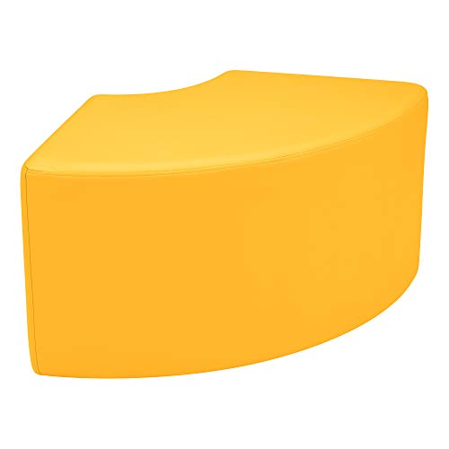 Image of Sprogs 18 inch H Structured Quarter Round Stool -Flexible Modular Collaborative Soft Seating for Office, Home, Lounge and School Classrooms with Durable Frame -Yellow