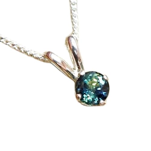Colgante de zafiro natural de 6 mm con cadena de plata ley 925 de la marca LKBEADS gmpd_0109