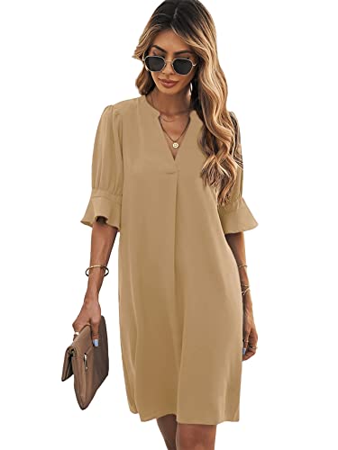 SheIn Damen Tunika Kleid Sommer Kurz Kleider Elegant Blusekleid...