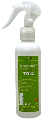 Image of CERO IPA Isopropyl Alcohol for Cleaning | All Electronics | Clean Your Makeup Tools | Clean CPU, GPU and Screen | Repair Cosmetics 70% Pure [(CH3)2-CH-OH] CAS: 67-63-0 (250ml)