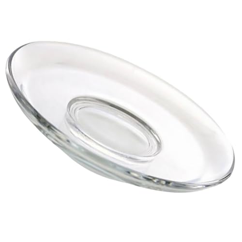 EXHUMKY Posavasos de Vidrio Transparente de Mesa Resistente para Tazas y Café Decorativo para Hogar y Oficina Reutilizable