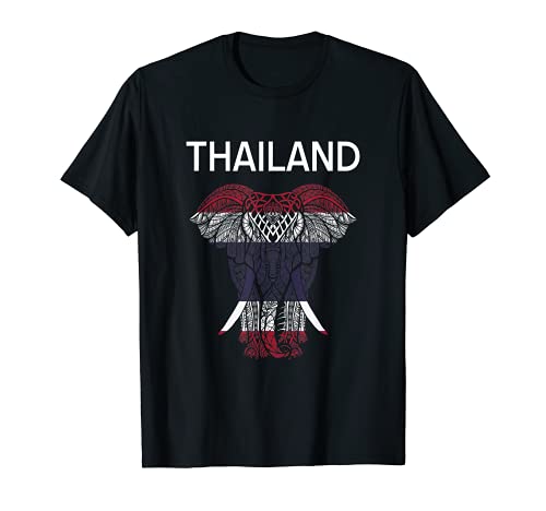 Thailand Elephant T-Shirt Thailand Souvenir Flag Shirt T-Shirt