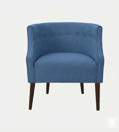 Image of Velum 3 Seater Sofa for Living Room & Office | Premium Fabric Upholstery | Solid Wood Frame | Comfortable Seating | 3 Years Warranty (Blue, Chair)
