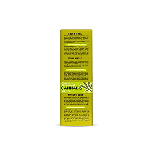 Babaria Cannabis Mascarilla Verde Facial Piel Mixta/grasa, Blanco, 100 Mililitro - Imagen 3