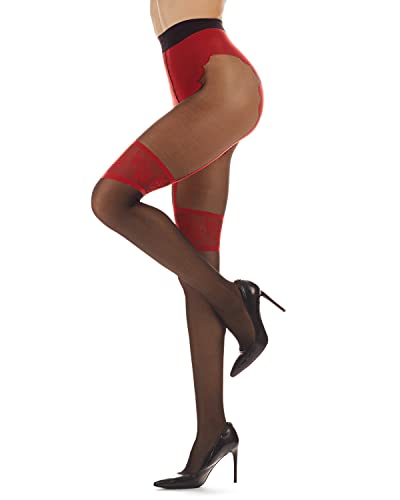 Women's Fantasy Knit in Cheeky Brief Garter Sheer Pantyhose3