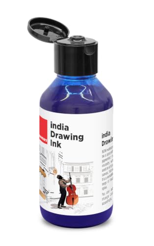 Image of Isomars India Waterproof Drawing Ink Blue 100ml | Professional Artist Ink for Illustration, Calligraphy, Airbrush, Canvas, Fabric, Wood, Paper & Technical Drawing