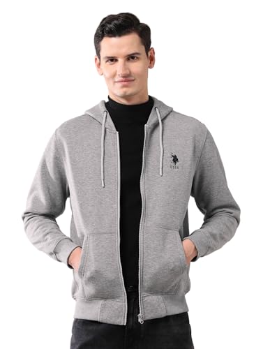 Image of U.S. Polo ASSN. Solid Regular Fit Sweatshirt for Men - Comfortable, Full Sleeves Men Sweatshirts