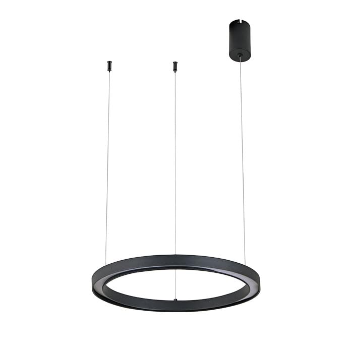 Lampada a sospensione a LED, 20 W, 1200 lm, 4000 K, bianco neutro, colore: nero, GRANDE-20