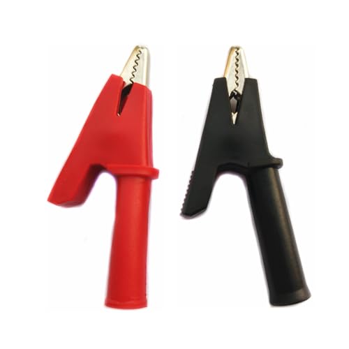 Image of Insulated Alligator Clips with 4mm Socket Banana Jack Copper Test Clamp Wire Clip Alligator Clips 10 Pcs Full Insulated Crocodile Clips 30A