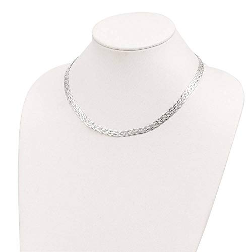 18" Sterling Silver 6.75mm Braided Fancy Chain Necklace3