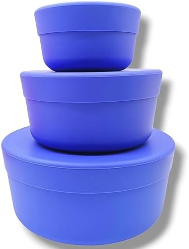 Silicone Food Storage Containers With Lids (Deja Blue)