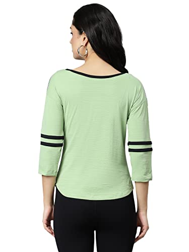 Image of OM SAI LATEST CREATION Women's New 3D Printed Lycra 3 /4 Sleeve Regular Fit Office wear,Casual wear Western Top