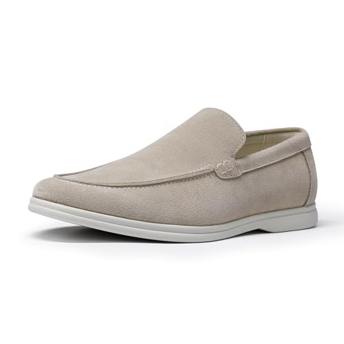 Allthemen Chaussures a Enfiler Homme Penny Loafers Suède Décontractées Mocassins Vénitiens Legers Beige 41