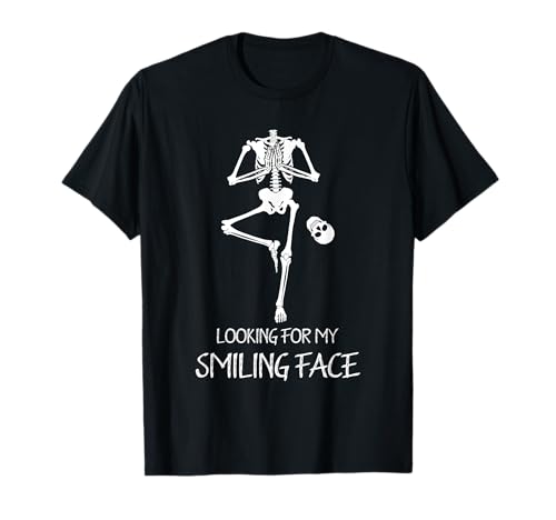 Skeleton Skull Smile Face Yoga Costume Funny Halloween Gifts Camiseta