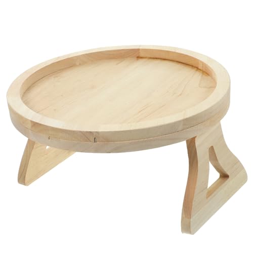 Mesa para brazos de sofá con soporte estable y bandeja redonda plegable 2