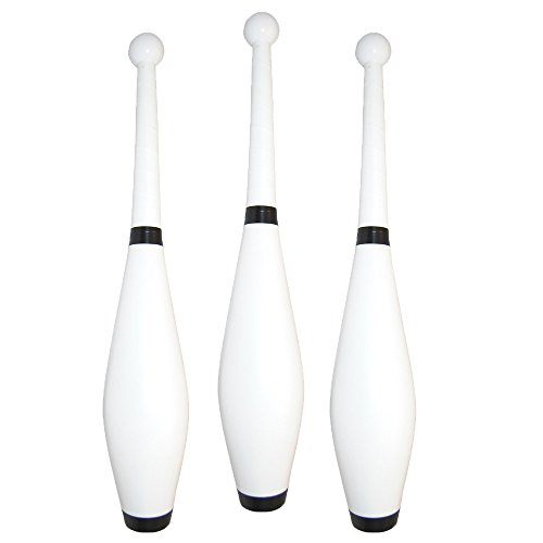 Higgins Brothers Spirit Juggling Club Set of 3 with Wrapped Handle (White)