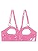 Oyolan Women Wet Look Patent Leather Bra Top Sexy Hollow Out Bralette Open Nipple Bra Lingerie with Metal Chain Pink Type A 4X-Large