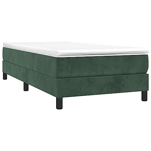 Tino Tech Boxspringbett Boxbetten Betten Bed Frame Bett Gestell Betten Boxspring Boxspringbett Dunkelgrün 100x200 cm Samt