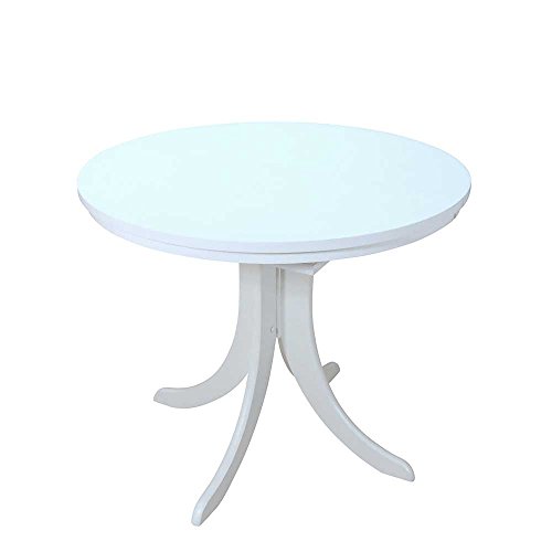 Preisvergleich Produktbild Pharao24 Esszimmertisch in Weiß rund ausziehbar