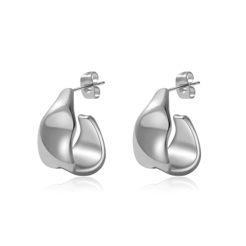 Image of SHERLOVE Chunky Knot Gold Earrings Women Statement Drop Dangle Earrings | 14K Gold Plated Hypoallergenic Lightweight,Trendy Dainty Elegant Cute,Women Gold Jewelry Fashion Accessories Gifts