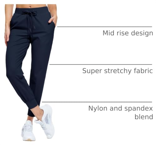 Image of Libin Women's Joggers Pants Athletic Casual Sweatpants Petite /Regular /Tall | Running, Workout, Gym, Yoga, Lounge, Travel, Golf Clothes with Pockets, 4 way stretch, Tapered, Dance Trousers