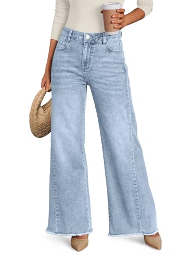 Trendy Queen Women's Wide Leg Jeans, Relaxed Loose Straight...