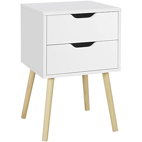 Yaheetech Beistelltisch mit 2 Schubladen Cover