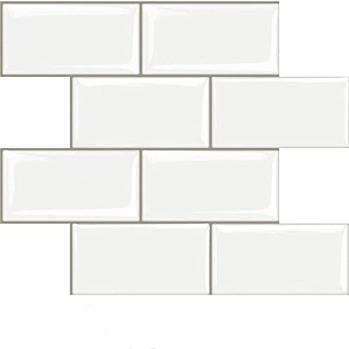 Comparison: Best Subway Tile For Kitchen Backsplash 2 STICKGOO 10-Sheet Peel and Stick Subway Tile, Stick on Tiles Backsplash for Kitchen & Bathroom in White (Thicker Design)