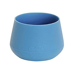 ez pz Tiny Cup (Blue) – 100% Silicone Training Cup for Infants – Designed by a Pediatric Feeding Specialist – 4 months+