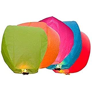 Crazy Sutra Premium Quality Colorful Make A Wish High Flying Sky Lantern Hot Air Balloon with Fuel Wax Candle (1Pc)
