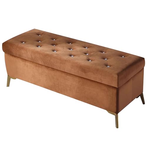 Pouf de rangement en velours pour sublimer votre entrée ou salon