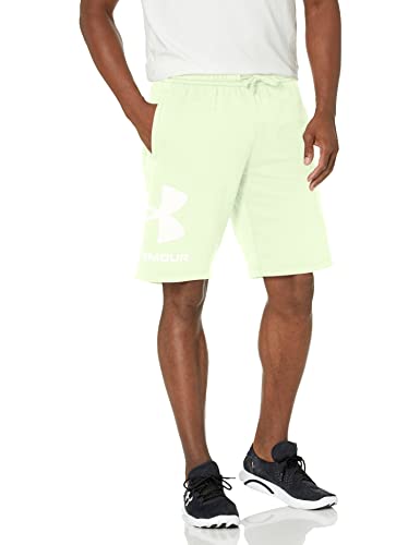 Under Armour Mens Rival Fleece Big Logo Shorts, (369) Phosphor