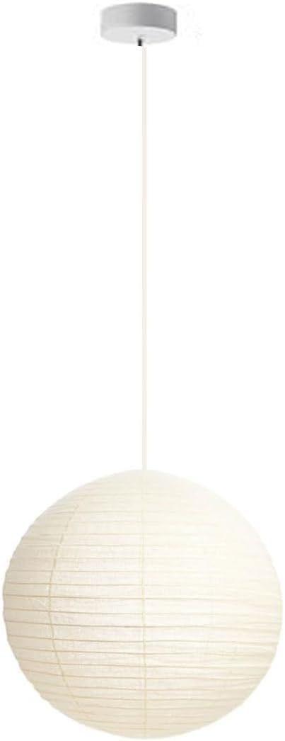 Lámpara colgante de tela blanca mid-century de estilo nórdico y japonés para salón
