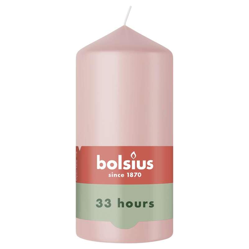 Bolsius - Pillar Candle - Light Pink - 12 cm - 6 Pieces - Burning time 33 Hours - Natural Vegetable Wax - Palm Oil Free - Image 2