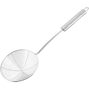 Fackelmann Abseihlöffel 38 cm OVALGRIFF, pollepel van roestvrij staal, schuimspaan om te koken en frituren (kleur…