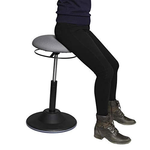 Image of Seville Classics Airlift 360 Sit-Stand Adjustable Ergonomic Active Balance Non-Slip Desk Stool, Gray