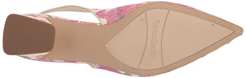 Franco Sarto Women's Racer Slingback Pump, White Multi Floral Raffia, 9.5 #TOP3