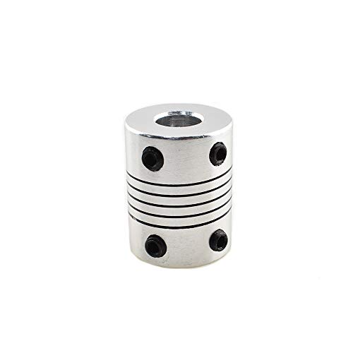 Image of Hahiyo 8mm to 6.3mm Inner Diameter Shaft Couplings Flexible Shock Absorbsion Stretchable Coupler Set Screws Lock Aluminum Alloy 1 Piece Easy Install Multi-Function for 3D Printer Stepper Motor Z-axis