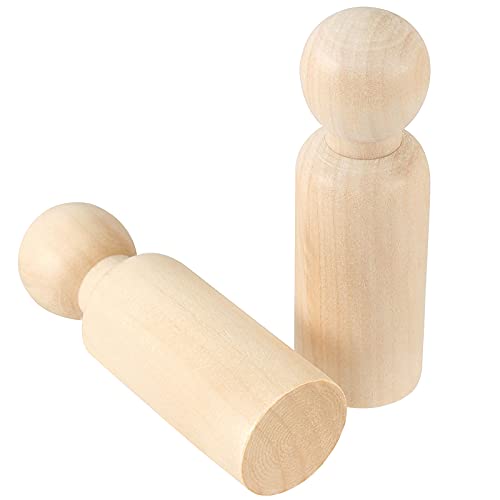 Hakzeon 40 Pack 3-1/2 Inches Unfinished Wooden Peg Dolls thumb #3