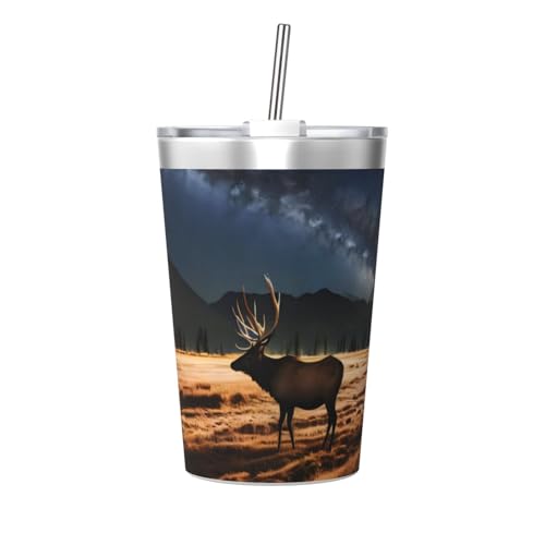 Elk in The Meadow - Termo impreso ultraligero y portátil, apto para todas las estaciones