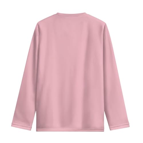 Image of Girls Long Sleeve Shirt with Cute Graphic Casual Pullover Tops 3-16Y