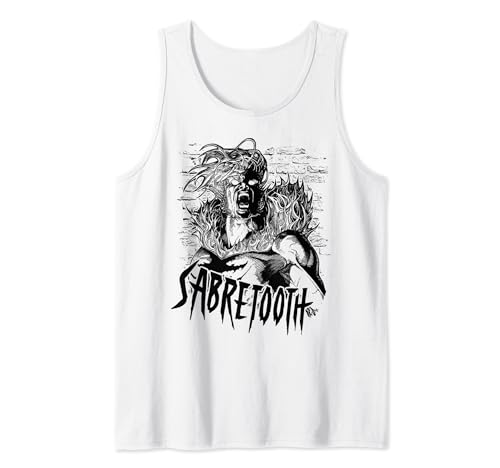 Camiseta de tirantes Sabretooth Marvel con ilustración artística de retrato