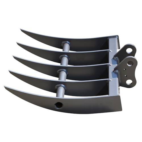 Hua YEE Mini Excavator Rake for 1-1.8 Ton Machines - Heavy-Duty Attachment with Pins for Soil Cultivation & Landscaping